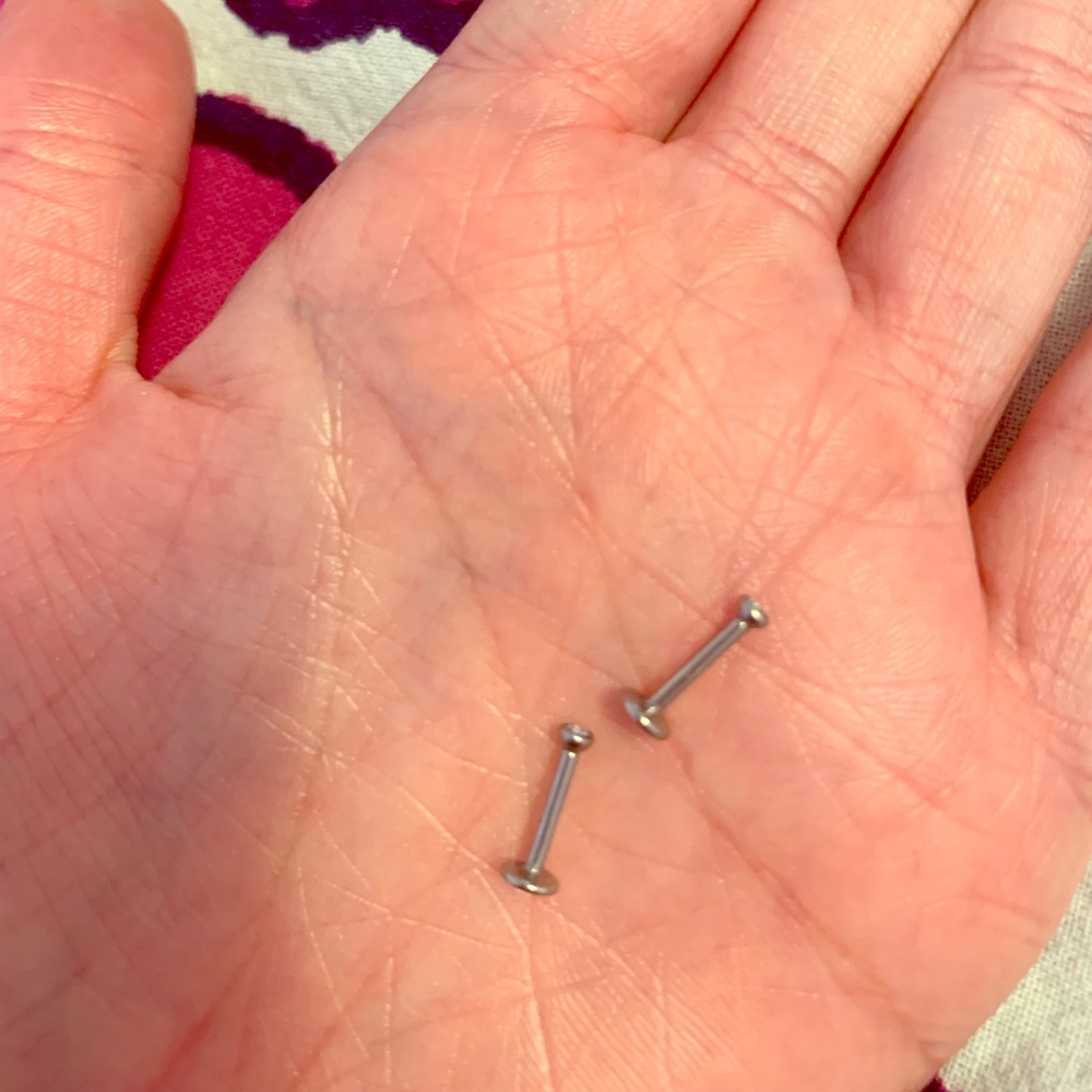 Stainless steel cubic zirconium studs